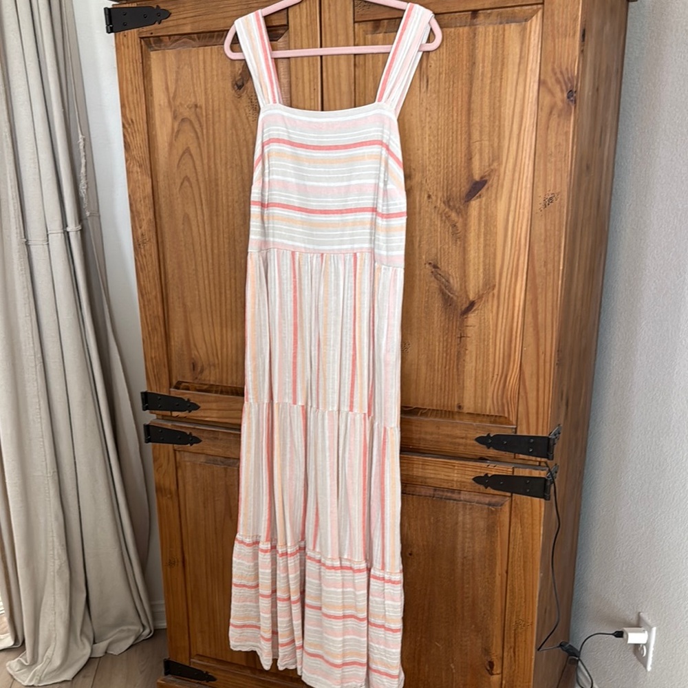 Striped Sleeveless Maxi Dress 1X